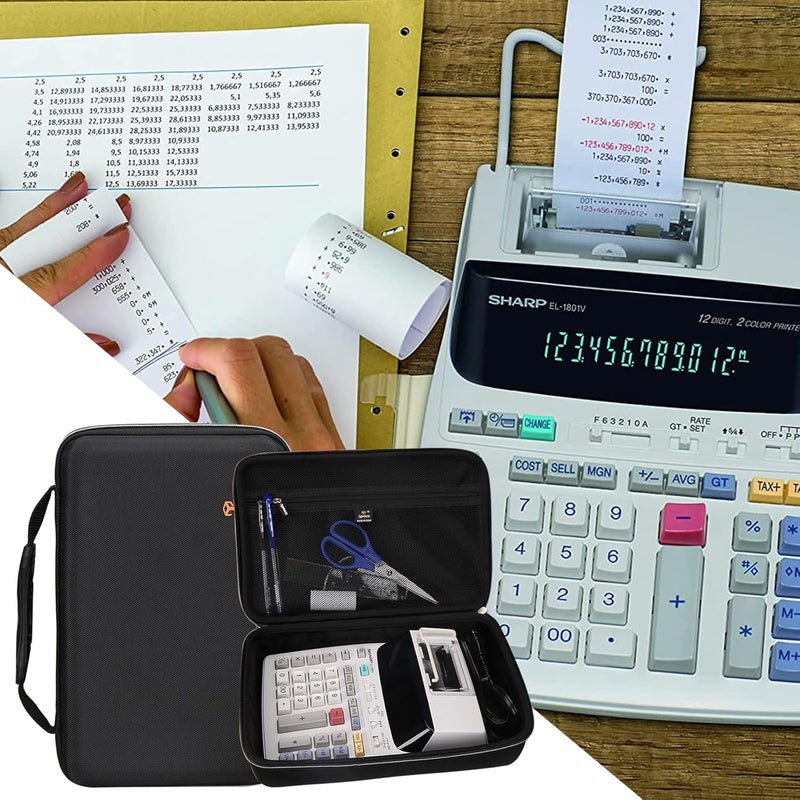 Aproca Hard Storage Travel Case, for Sharp EL-1801V Ink Printing Calculator and Thermal Paper Rolls - Image 4